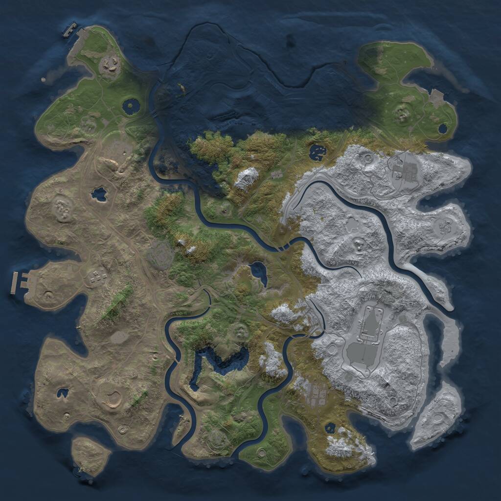 Rust Map: Procedural Map, Size: 4500, Seed: 835215558, 15 Monuments