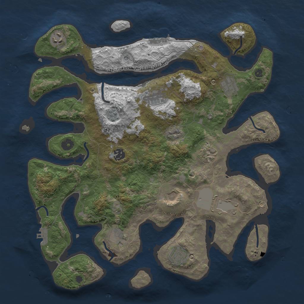 Rust Map: Procedural Map, Size: 3850, Seed: 1521978062, 15 Monuments