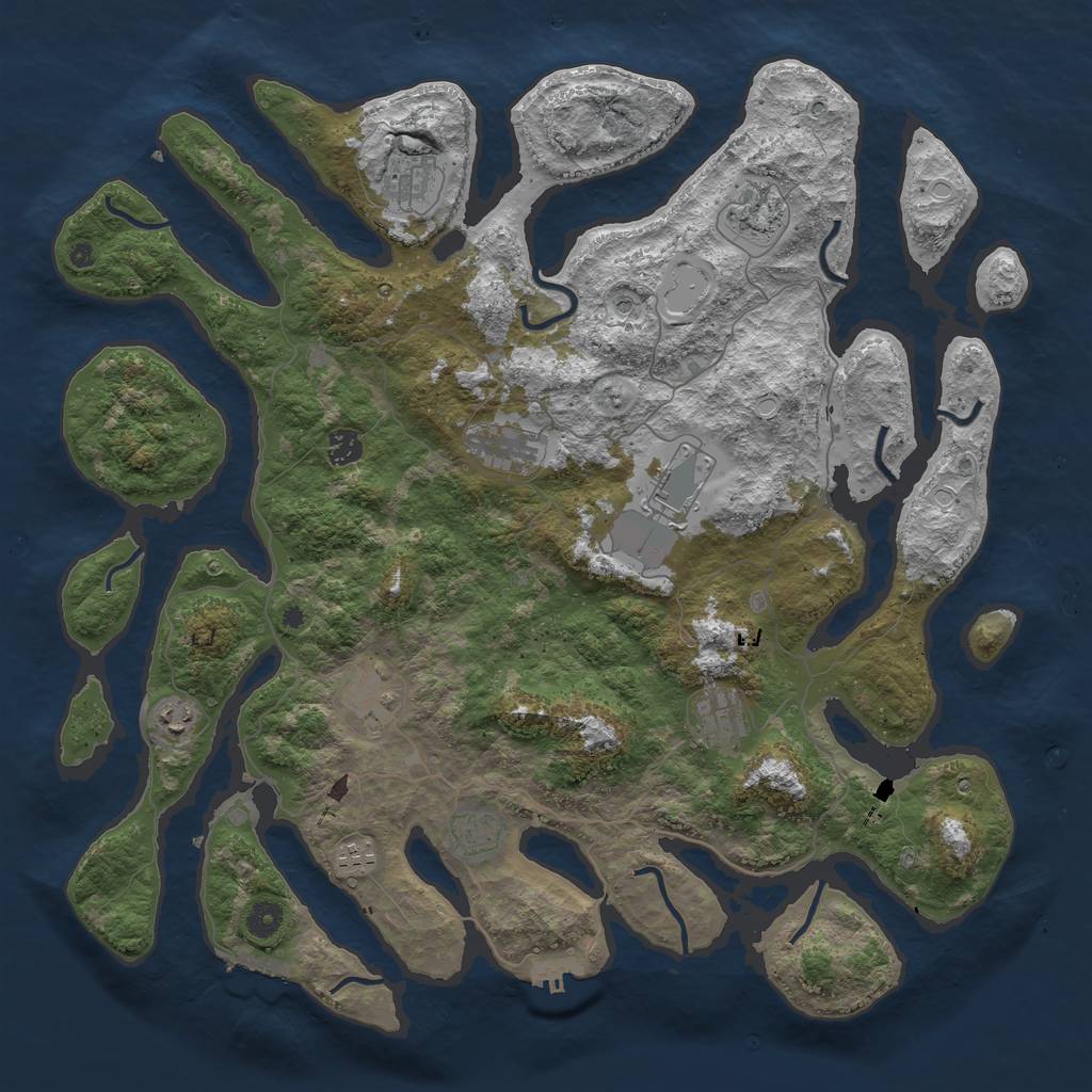 Rust Map: Procedural Map, Size: 4500, Seed: 411015135, 15 Monuments