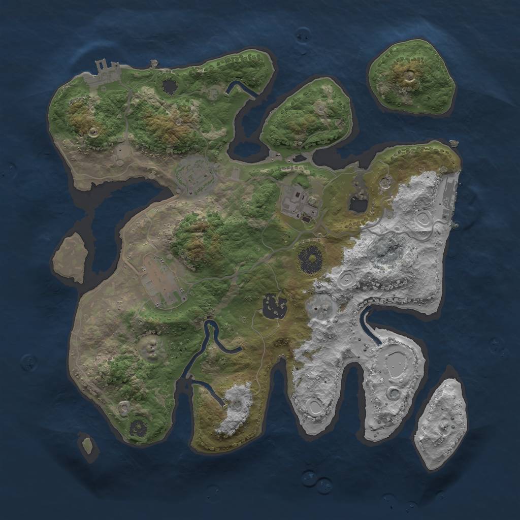 Rust Map: Procedural Map, Size: 3000, Seed: 712738932, 9 Monuments