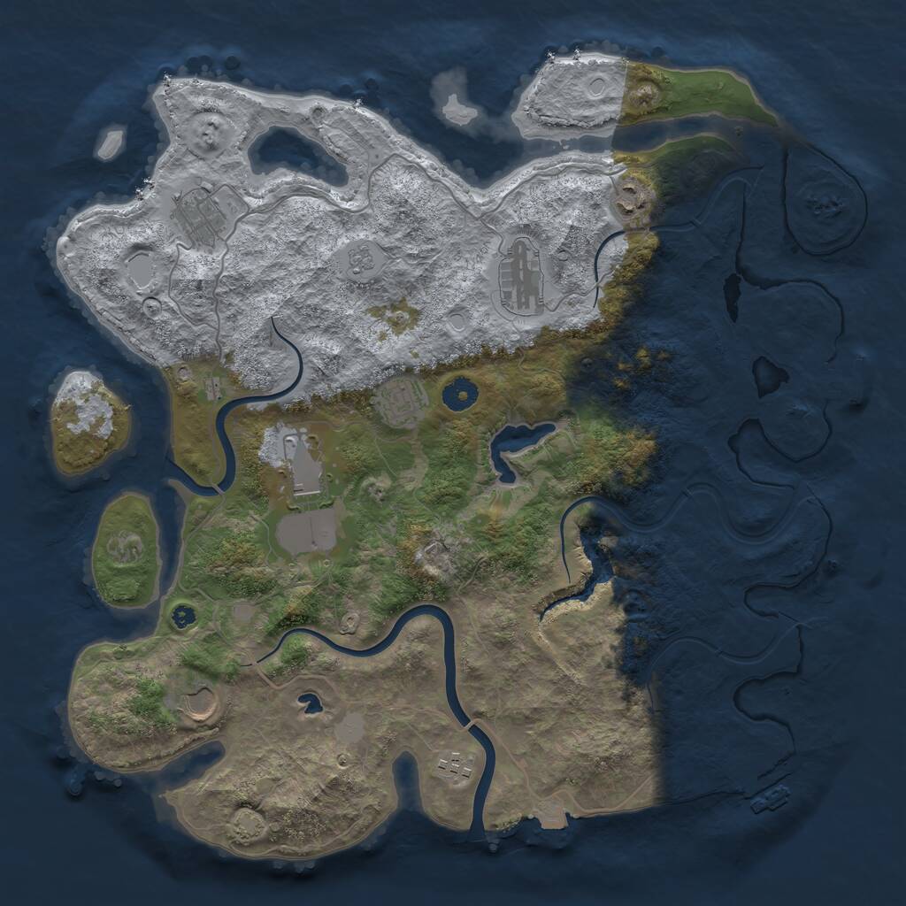 Rust Map: Procedural Map, Size: 4000, Seed: 267023003, 12 Monuments