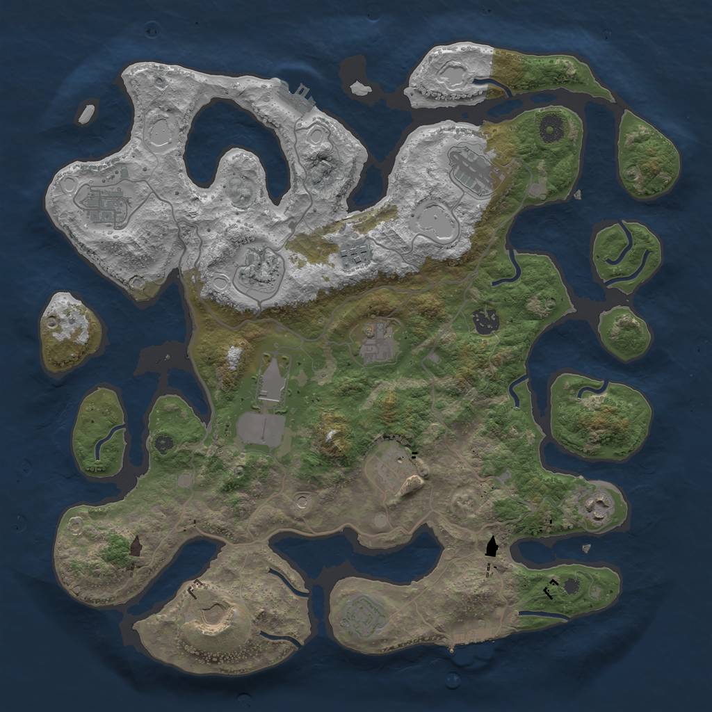 Rust Map: Procedural Map, Size: 4000, Seed: 267023003, 16 Monuments