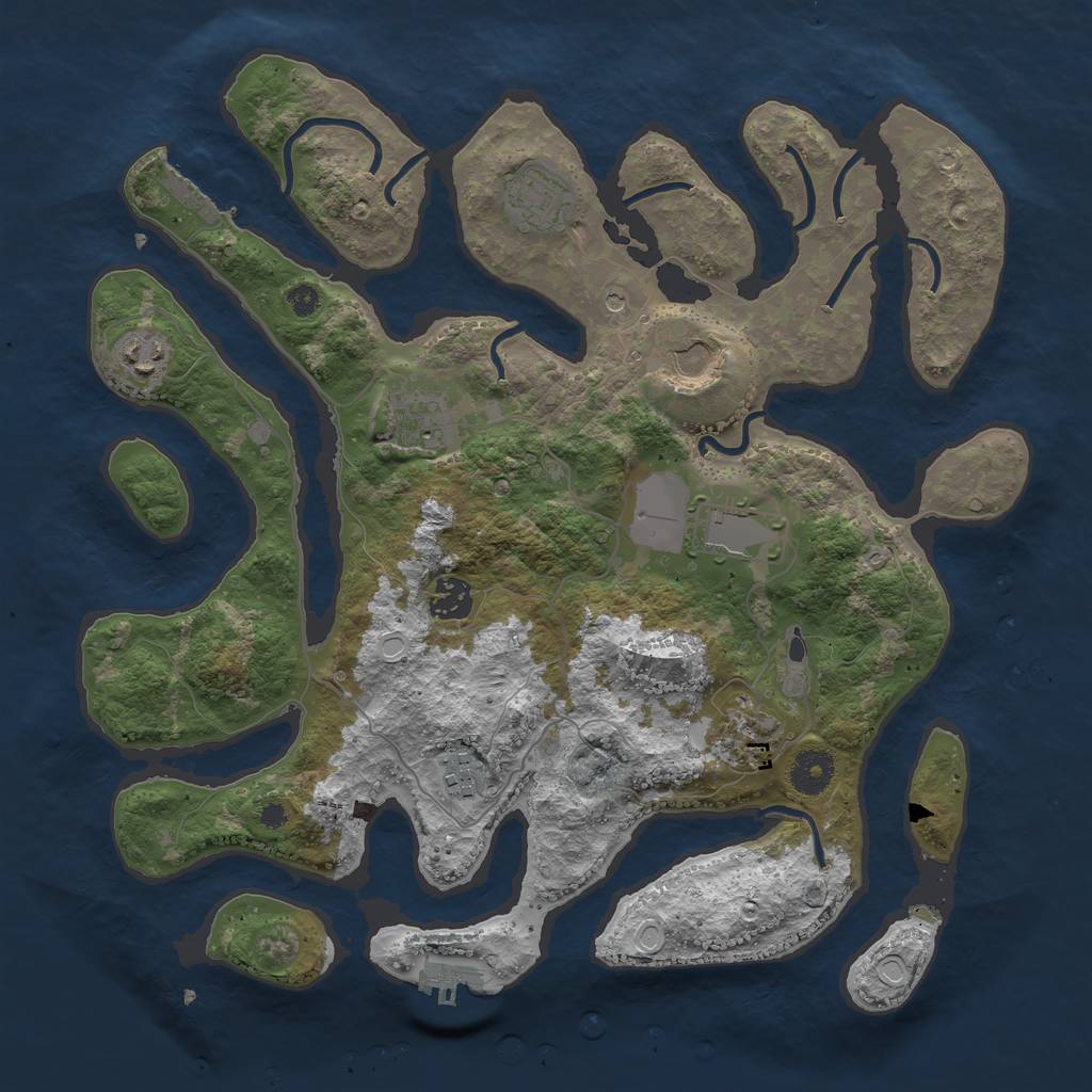 Rust Map: Procedural Map, Size: 3700, Seed: 2021050822, 13 Monuments