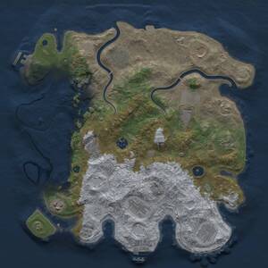 Thumbnail Rust Map: Procedural Map, Size: 3750, Seed: 29764255, 17 Monuments