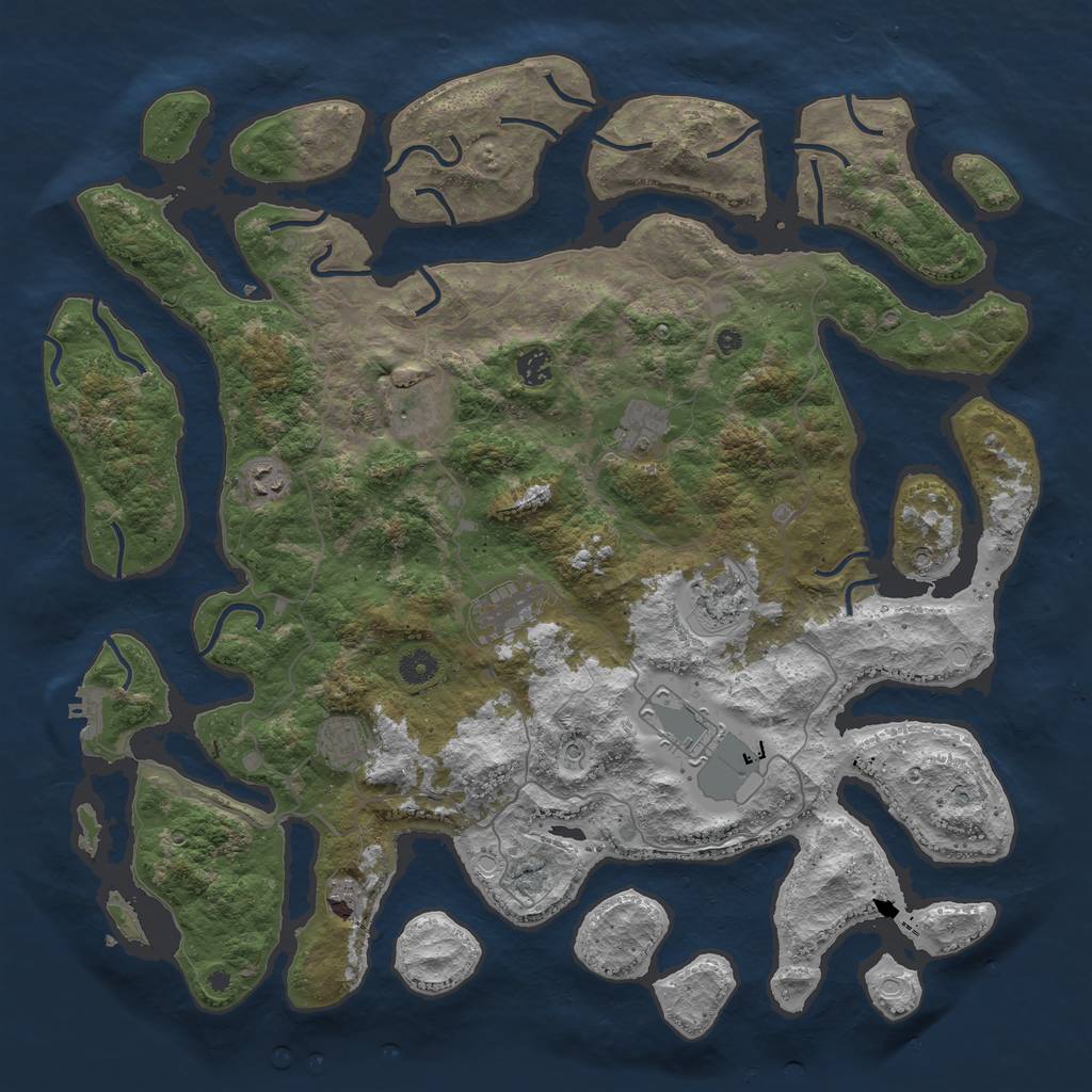 Rust Map: Procedural Map, Size: 4500, Seed: 5082021, 13 Monuments