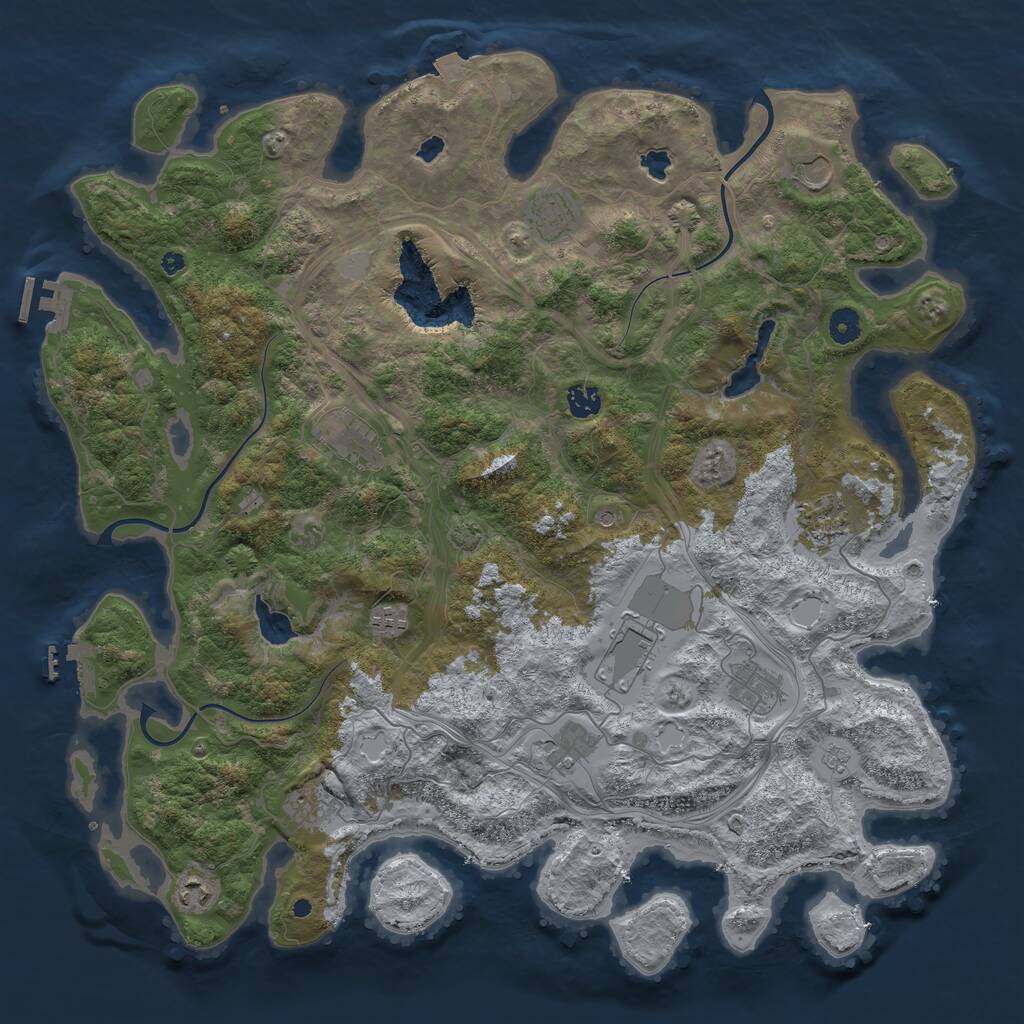 Rust Map: Procedural Map, Size: 4500, Seed: 5082021, 17 Monuments