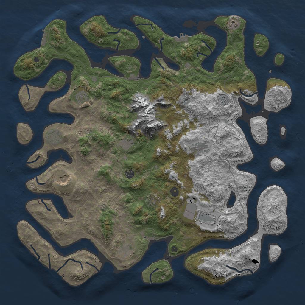 Rust Map: Procedural Map, Size: 5000, Seed: 17549669, 16 Monuments