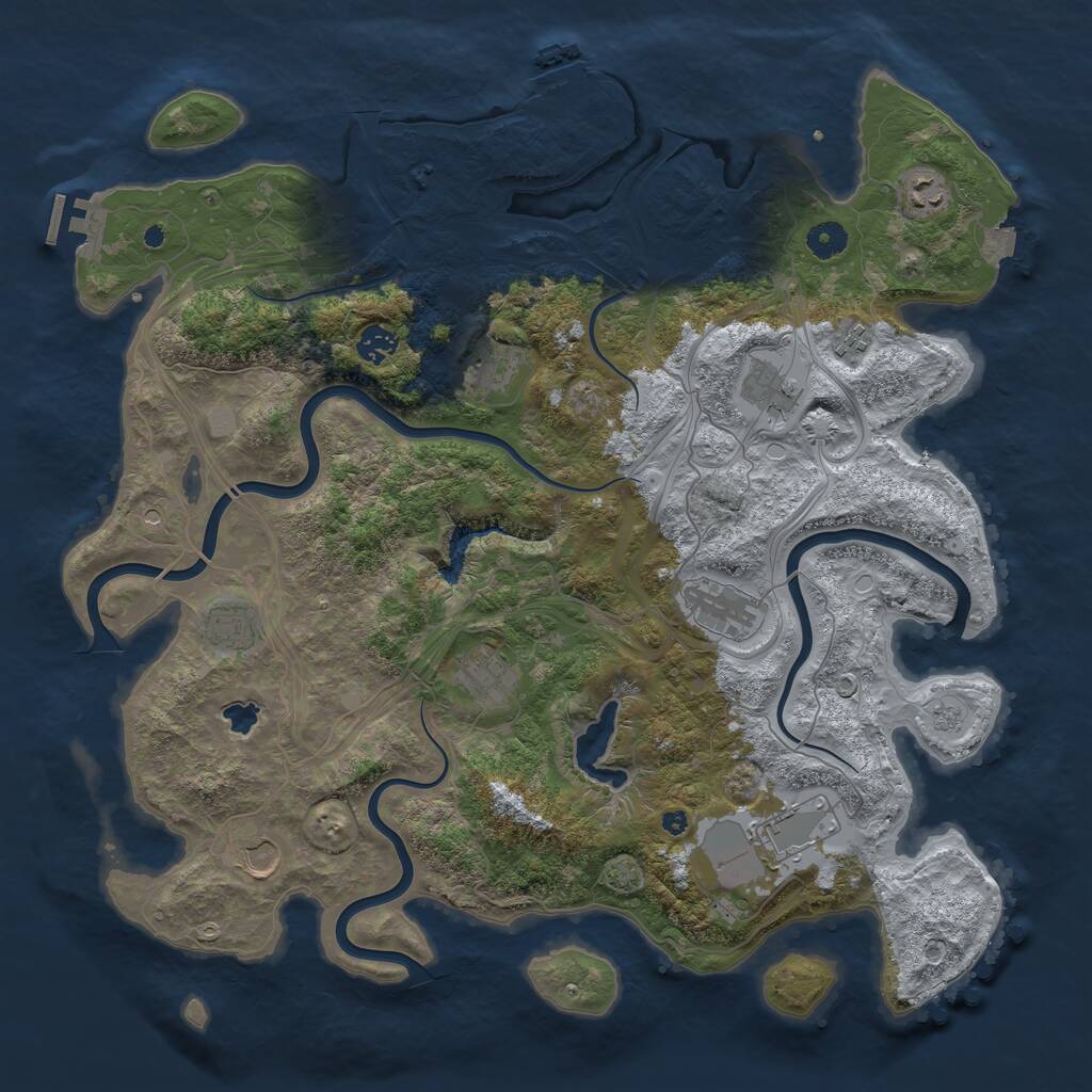 Rust Map: Procedural Map, Size: 4300, Seed: 391149617, 16 Monuments