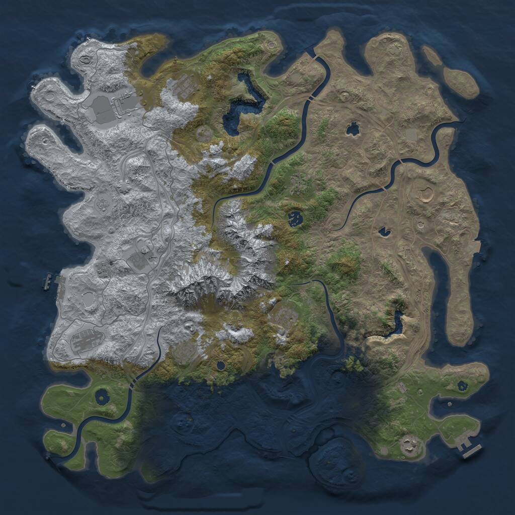 Rust Map: Procedural Map, Size: 5000, Seed: 87351003, 17 Monuments