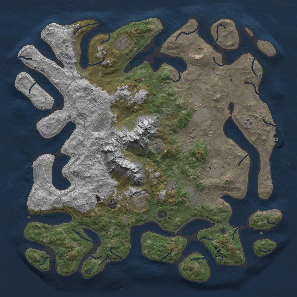 Rust Map: Procedural Map, Size: 5000, Seed: 87351003, 16 Monuments