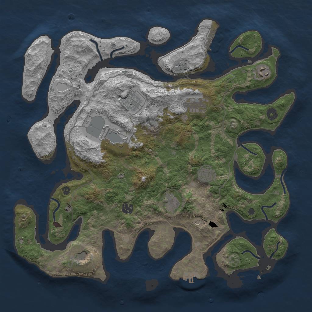 Rust Map: Procedural Map, Size: 4000, Seed: 1093281, 14 Monuments