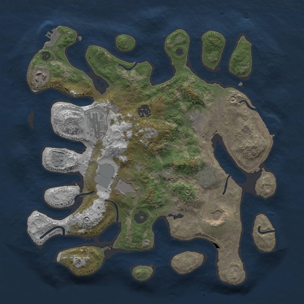 Rust Map: Procedural Map, Size: 3500, Seed: 783940832, 13 Monuments