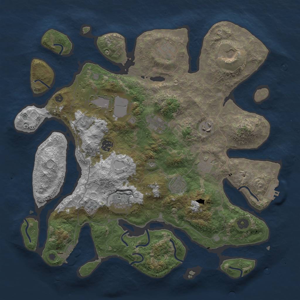 Rust Map: Procedural Map, Size: 4000, Seed: 1199304269, 15 Monuments