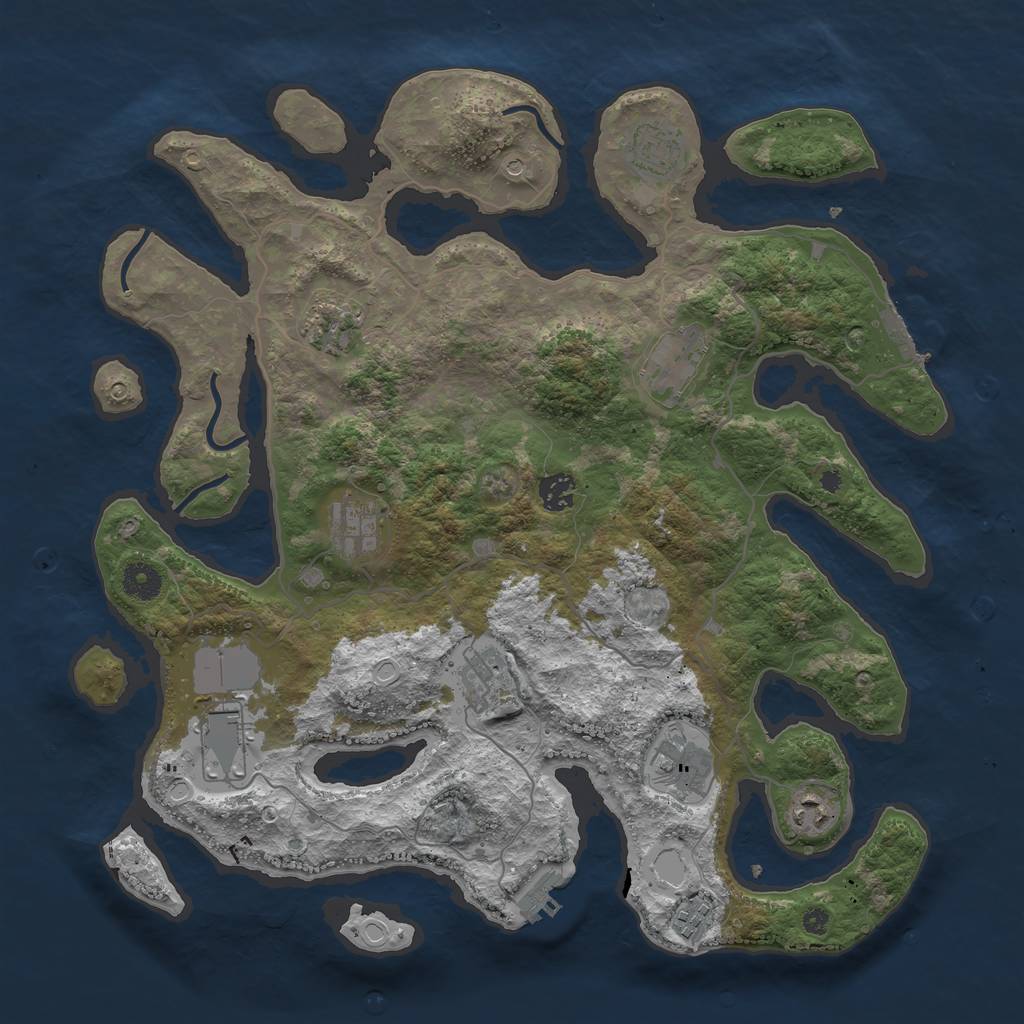 Rust Map: Procedural Map, Size: 4000, Seed: 68504830, 15 Monuments