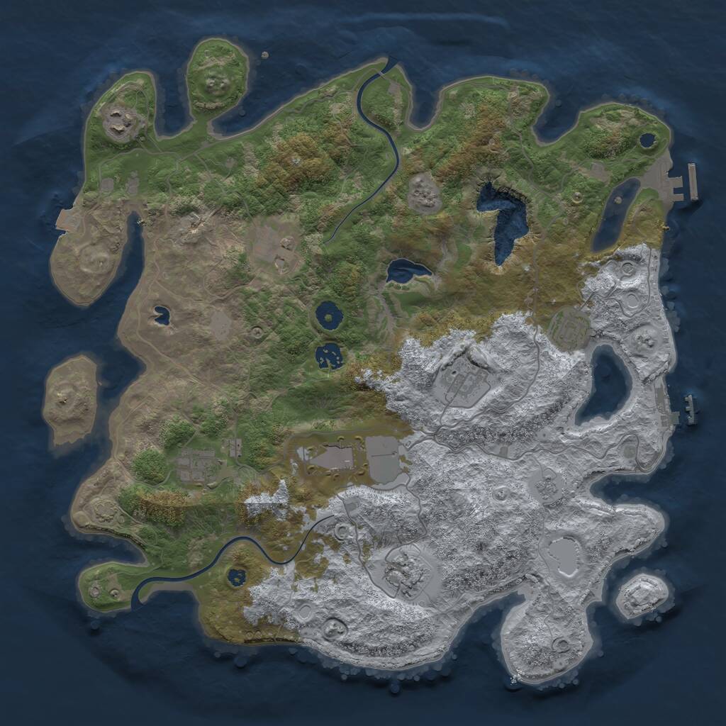 Rust Map: Procedural Map, Size: 4000, Seed: 532930059, 14 Monuments