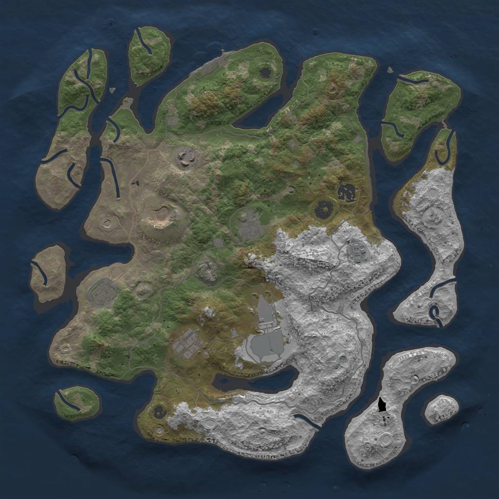 Rust Map: Procedural Map, Size: 4000, Seed: 532930059, 12 Monuments