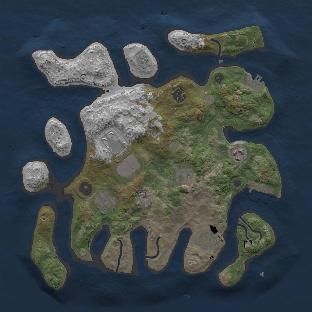 Rust Map: Procedural Map, Size: 3500, Seed: 341541203, 12 Monuments