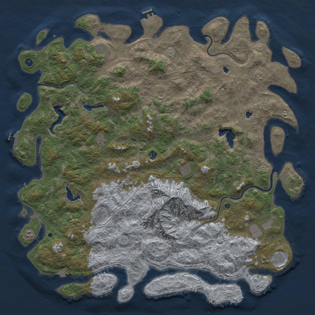 Rust Map: Procedural Map, Size: 6000, Seed: 25242234, 17 Monuments