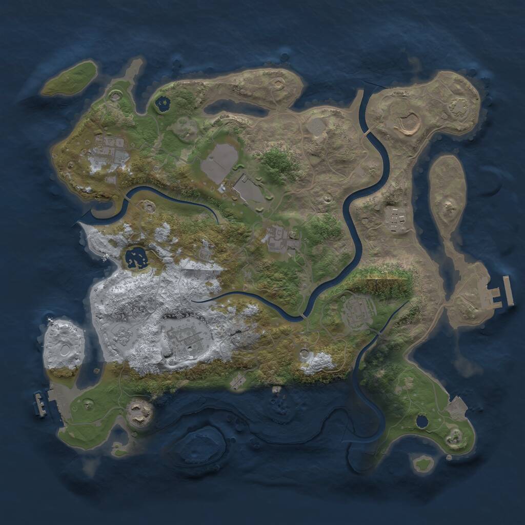 Rust Map: Procedural Map, Size: 3500, Seed: 852021, 15 Monuments