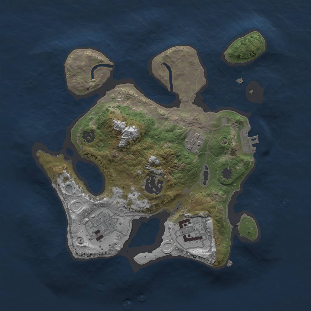 Rust Map: Procedural Map, Size: 2500, Seed: 6576577, 7 Monuments