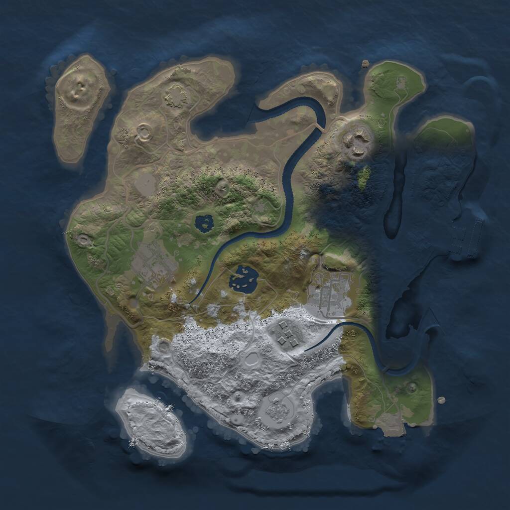 Rust Map: Procedural Map, Size: 2700, Seed: 2100, 9 Monuments