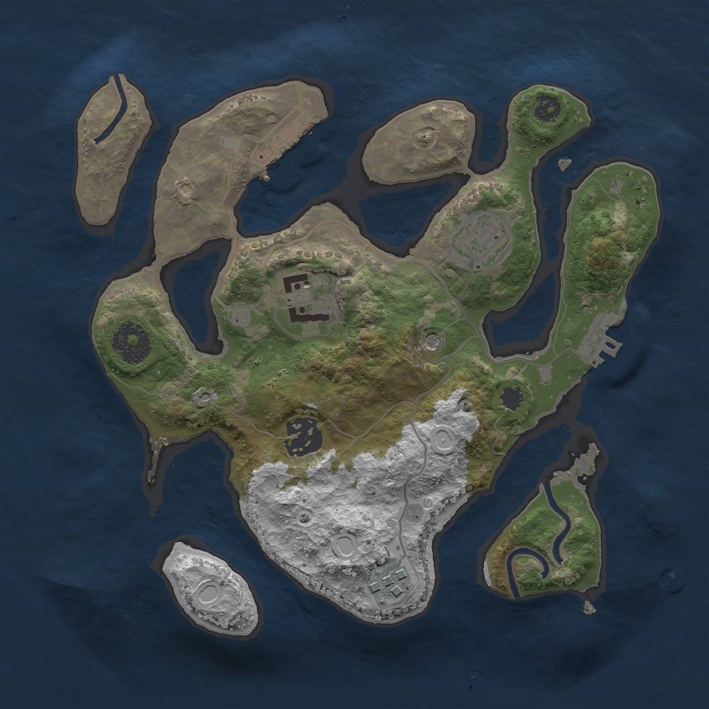 Rust Map: Procedural Map, Size: 2700, Seed: 2100, 9 Monuments