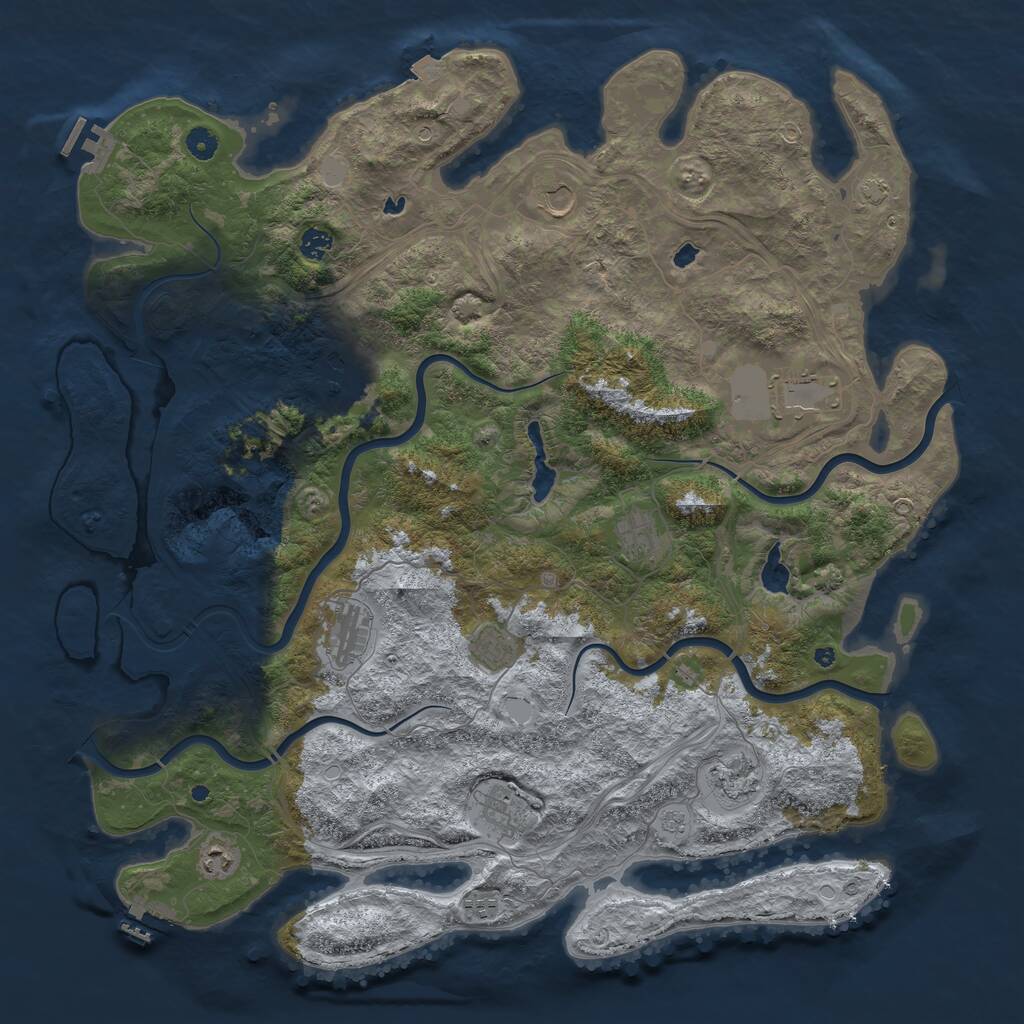 Rust Map: Procedural Map, Size: 4900, Seed: 18000000, 17 Monuments