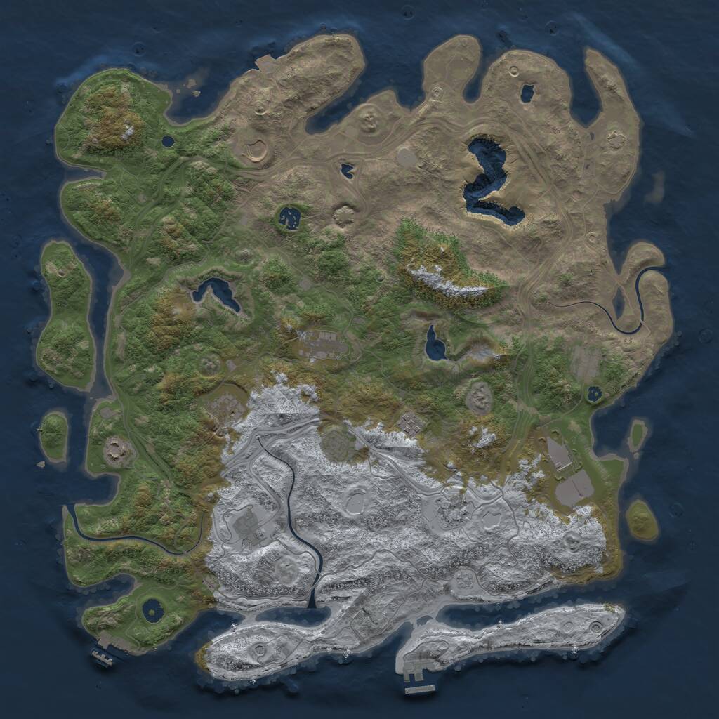 Rust Map: Procedural Map, Size: 4900, Seed: 18000000, 17 Monuments