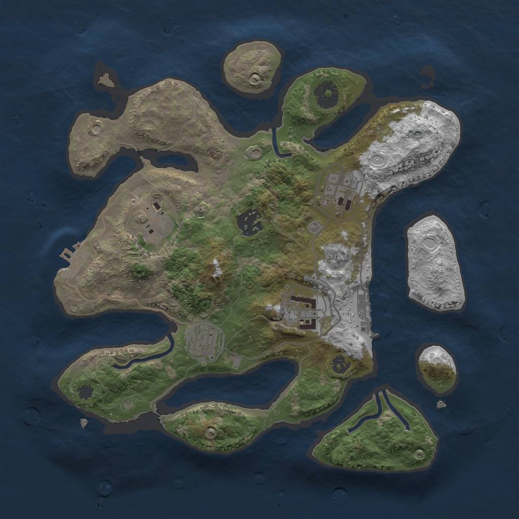 Rust Map: Procedural Map, Size: 3000, Seed: 1616624815, 9 Monuments