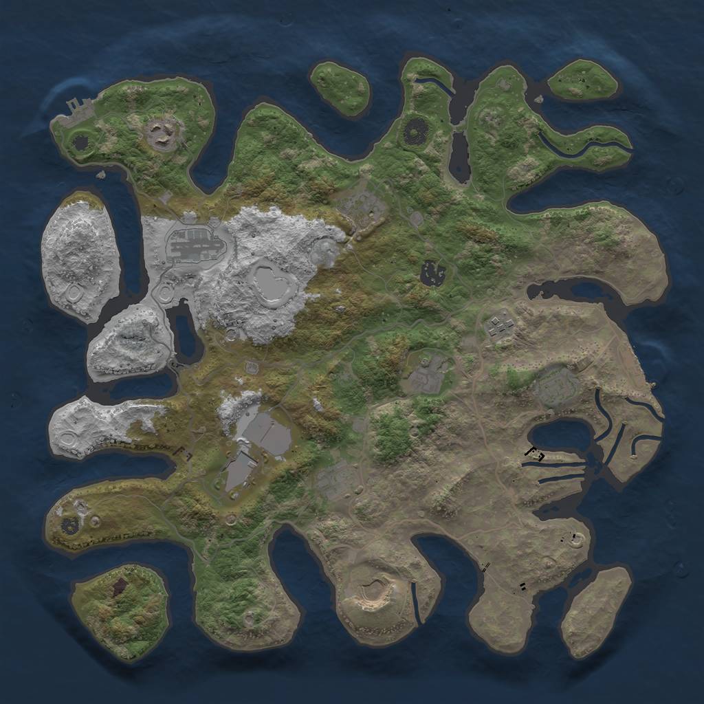 Rust Map: Procedural Map, Size: 4000, Seed: 101254086, 15 Monuments