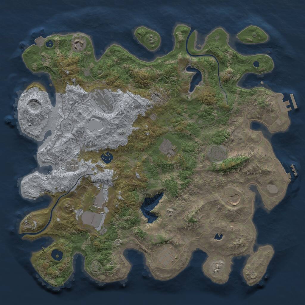 Rust Map: Procedural Map, Size: 4000, Seed: 101254086, 15 Monuments