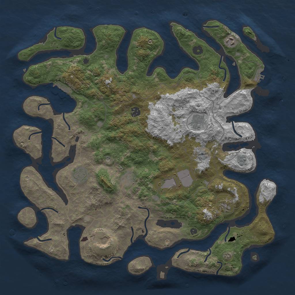 Rust Map: Procedural Map, Size: 4500, Seed: 1564949852, 14 Monuments