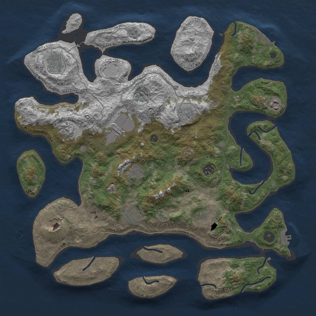 Rust Map: Procedural Map, Size: 4250, Seed: 1760011242, 16 Monuments