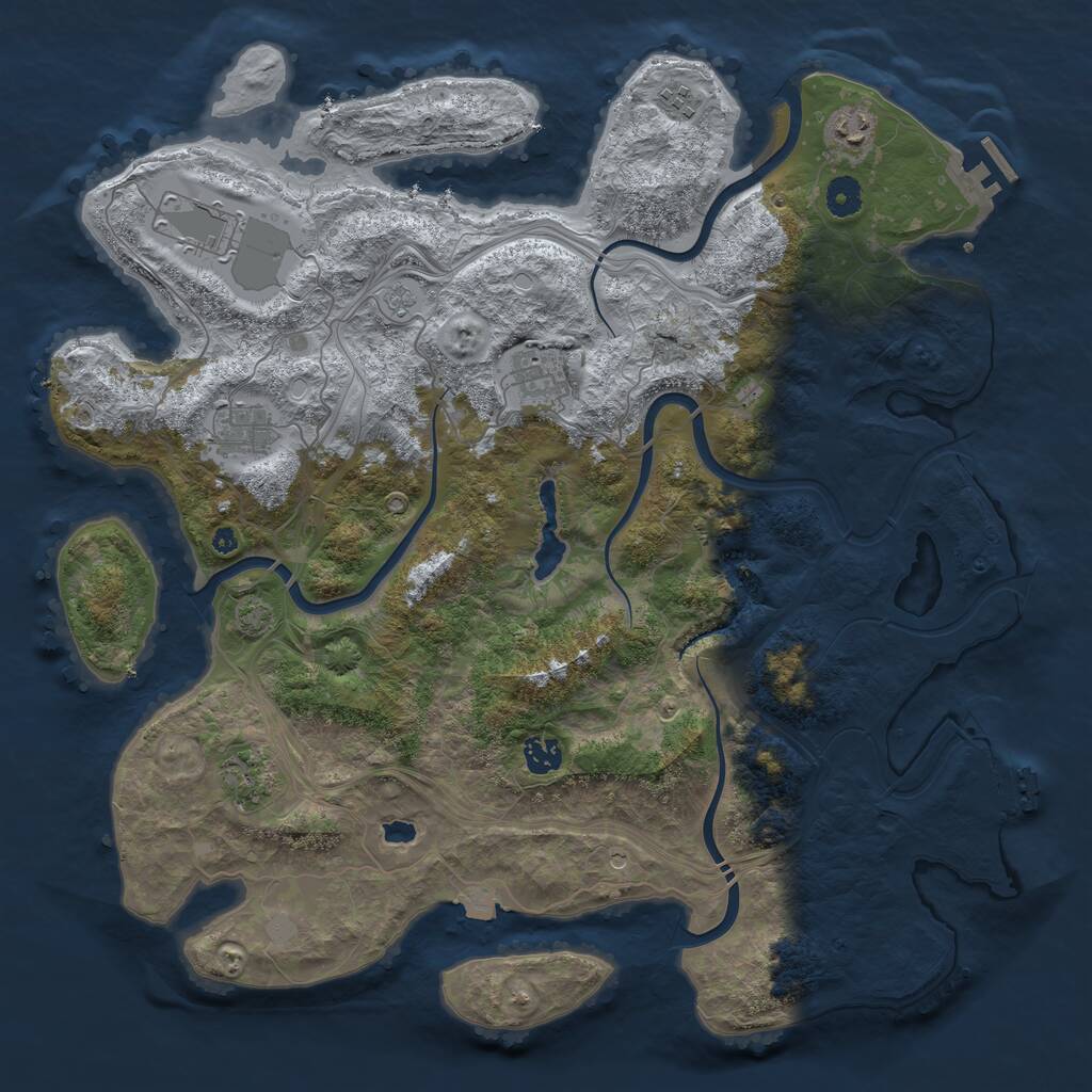 Rust Map: Procedural Map, Size: 4250, Seed: 1760011242, 13 Monuments