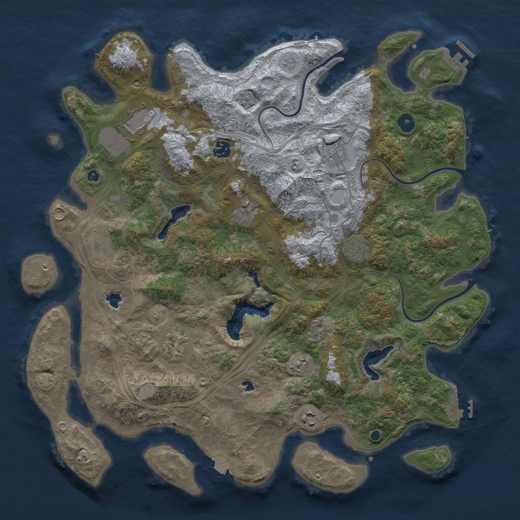 Rust Map: Procedural Map, Size: 4500, Seed: 291135775, 15 Monuments