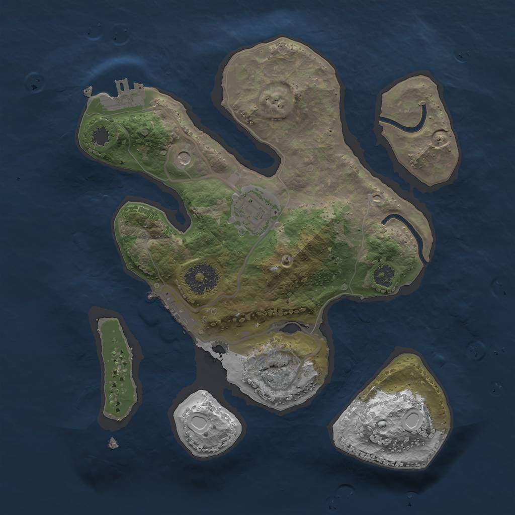 Rust Map: Procedural Map, Size: 2500, Seed: 1443, 6 Monuments