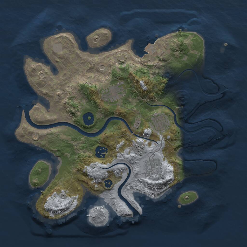 Rust Map: Procedural Map, Size: 3000, Seed: 7924, 8 Monuments