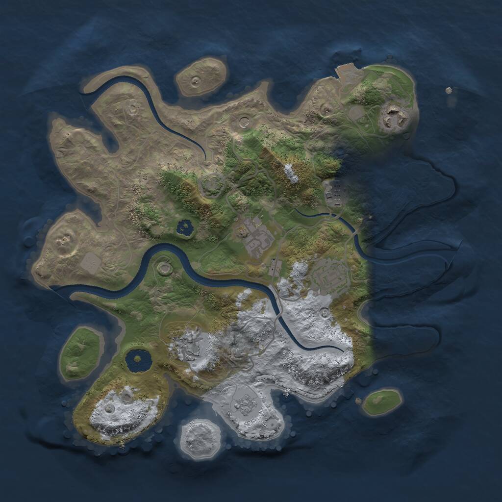 Rust Map: Procedural Map, Size: 3000, Seed: 7924, 9 Monuments