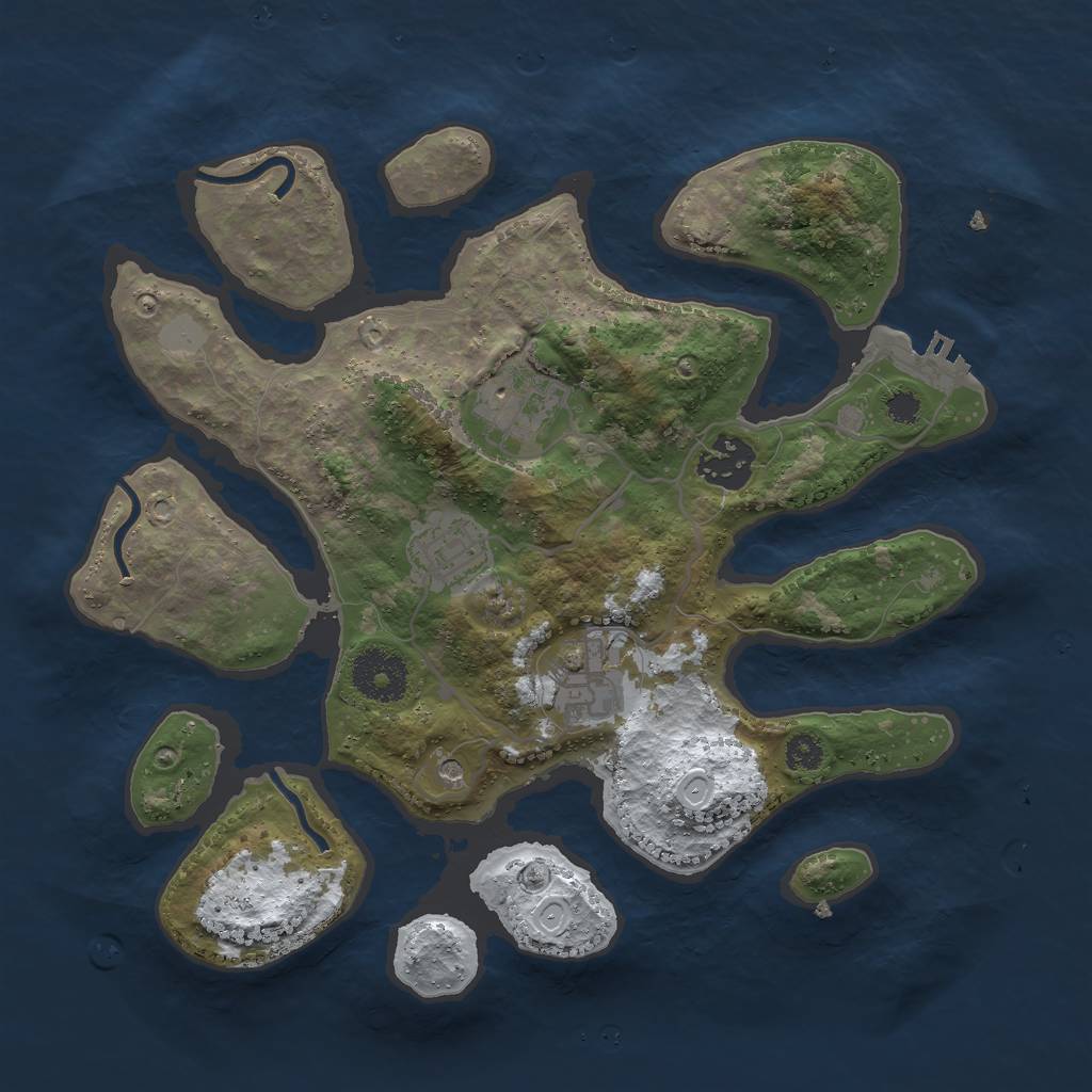 Rust Map: Procedural Map, Size: 3000, Seed: 7924, 11 Monuments