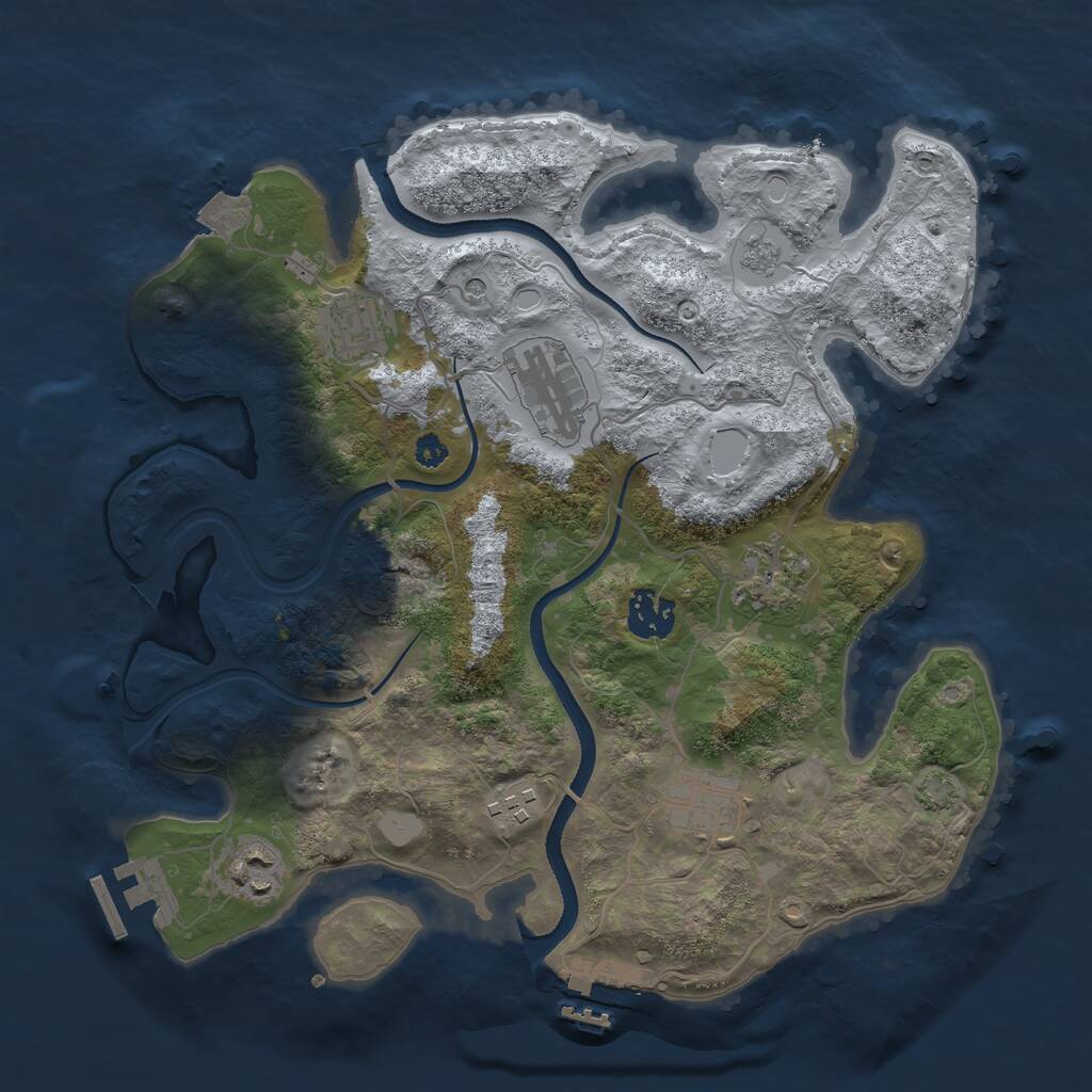 Rust Map: Procedural Map, Size: 3303, Seed: 13825, 13 Monuments