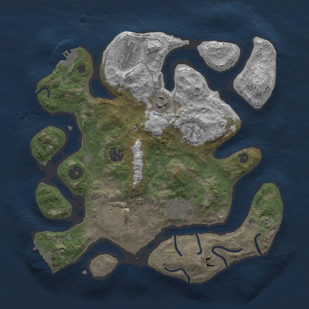 Rust Map: Procedural Map, Size: 3303, Seed: 13825, 10 Monuments