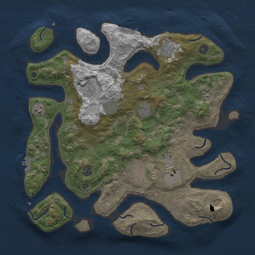 Rust Map: Procedural Map, Size: 4000, Seed: 1436780070, 16 Monuments