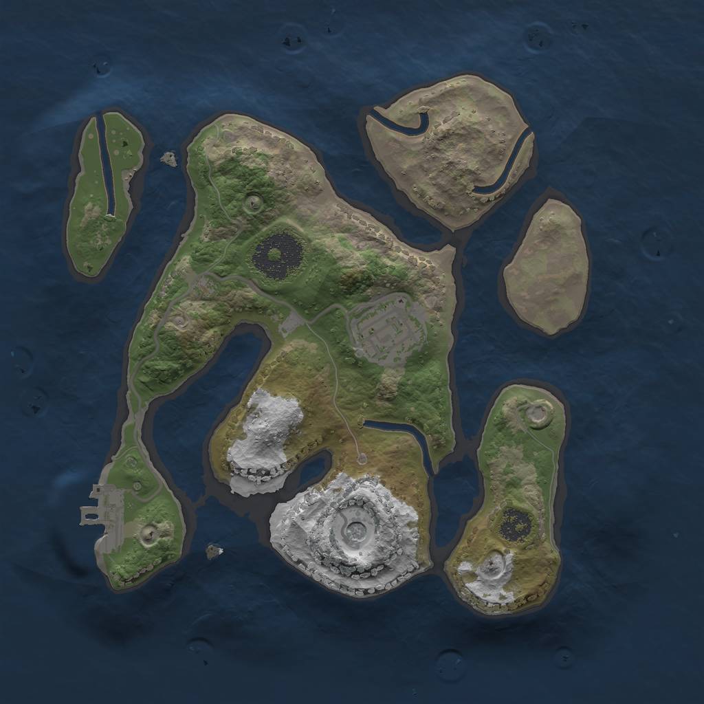 Rust Map: Procedural Map, Size: 2250, Seed: 2847816, 5 Monuments