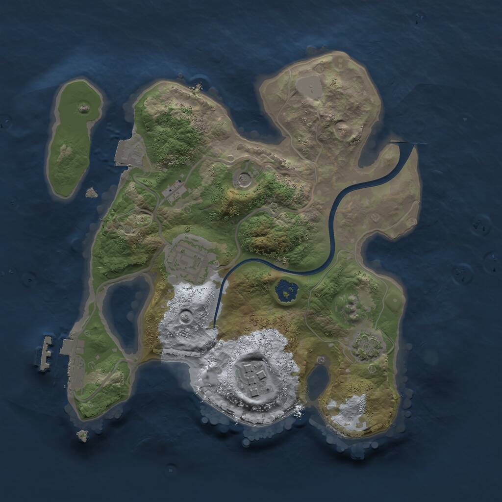 Rust Map: Procedural Map, Size: 2250, Seed: 2847816, 6 Monuments