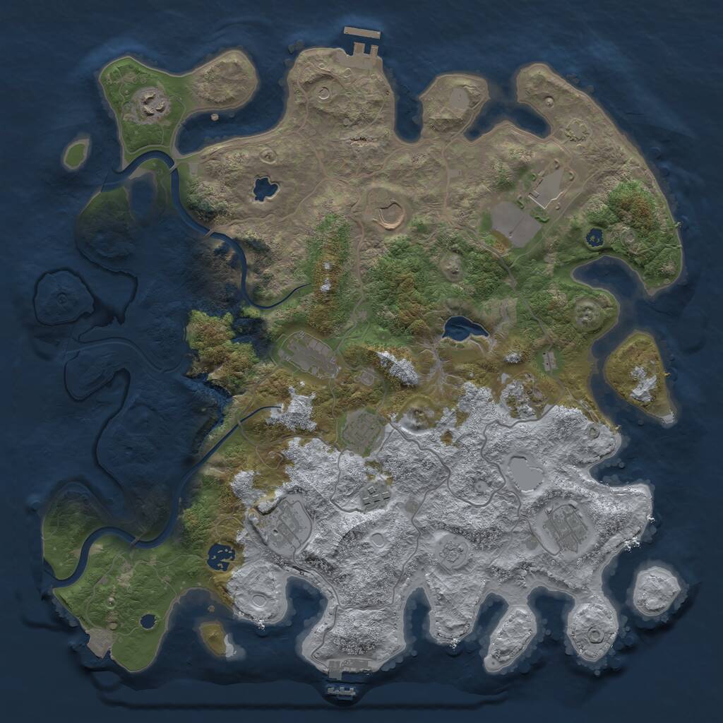 Rust Map: Procedural Map, Size: 4000, Seed: 286062893, 16 Monuments