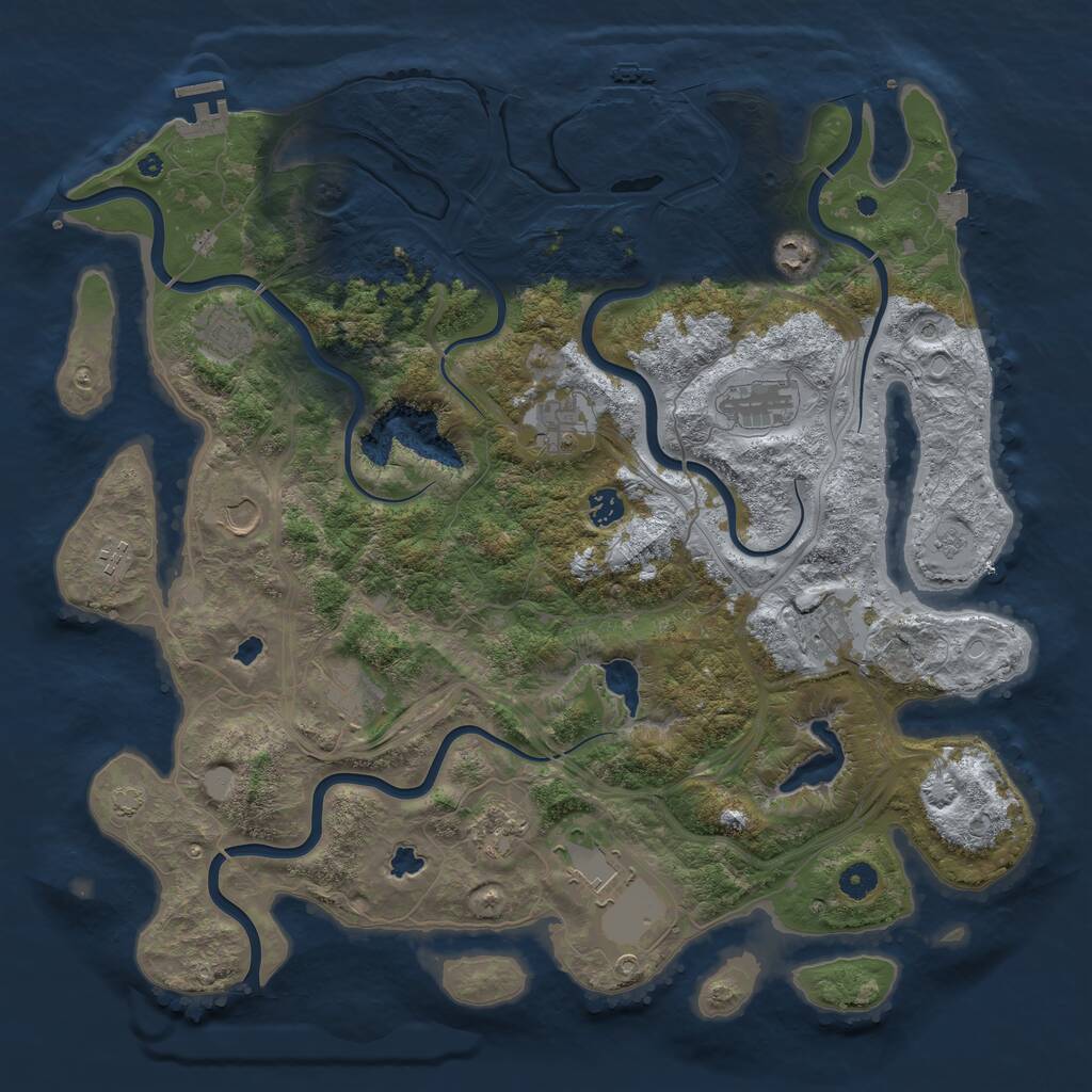 Rust Map: Procedural Map, Size: 4500, Seed: 336699, 17 Monuments