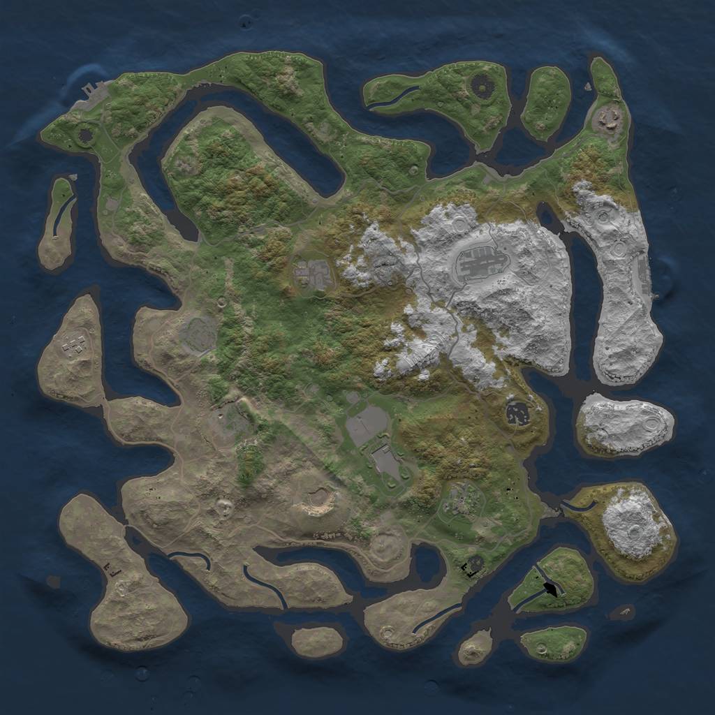 Rust Map: Procedural Map, Size: 4500, Seed: 336699, 15 Monuments