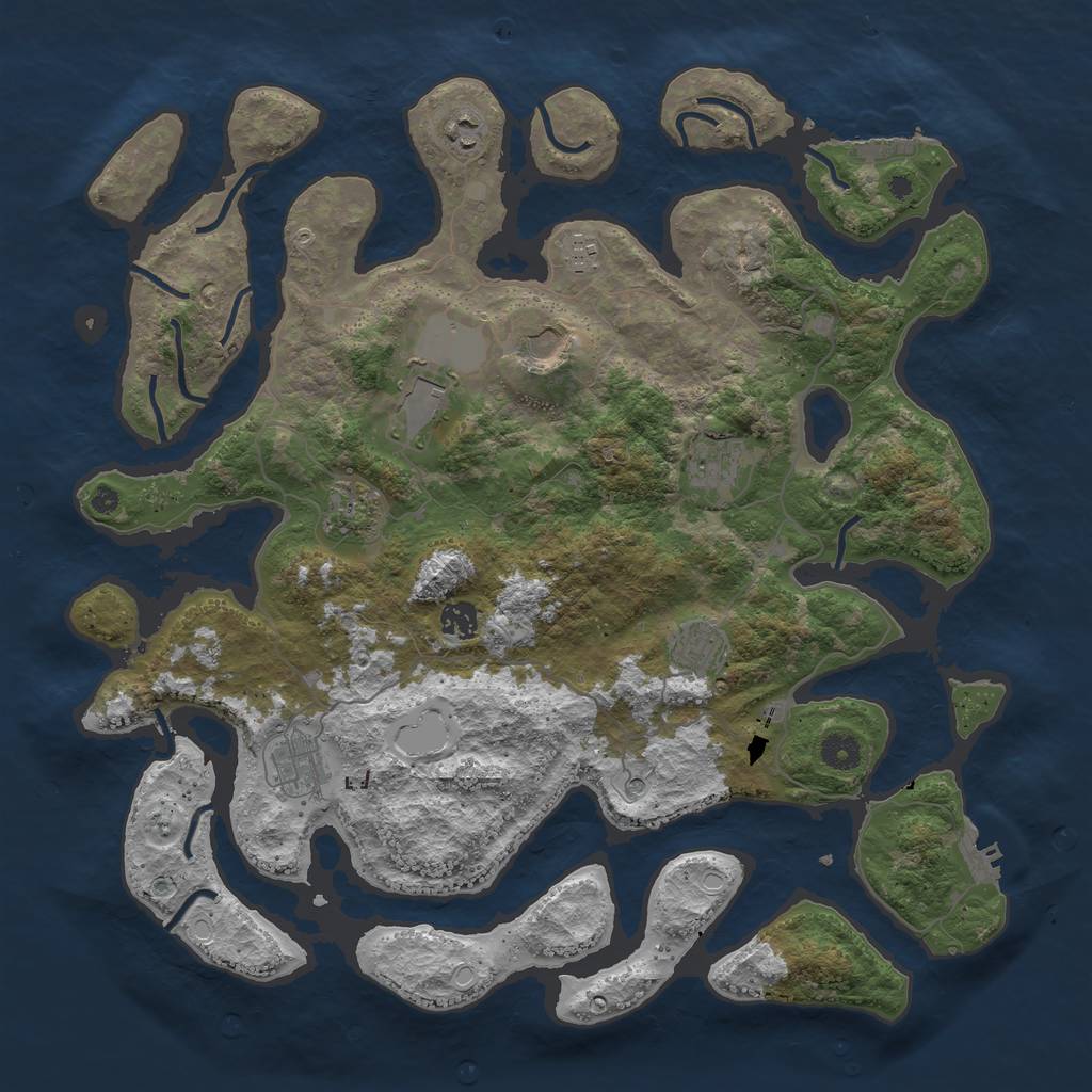 Rust Map: Procedural Map, Size: 4250, Seed: 764249737, 14 Monuments