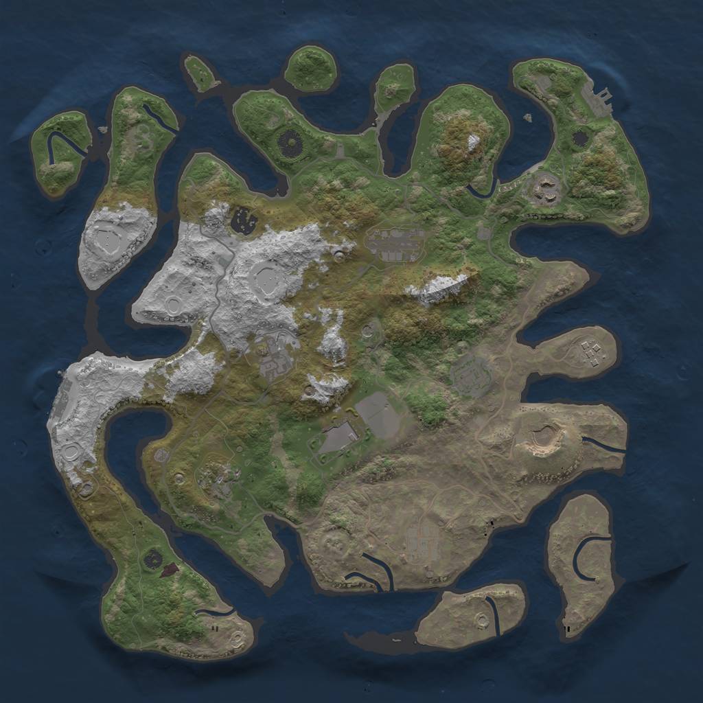 Rust Map: Procedural Map, Size: 4000, Seed: 631548543, 15 Monuments