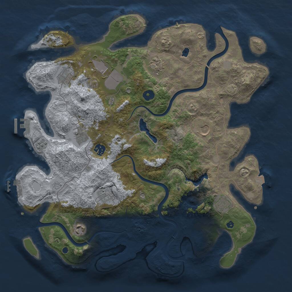 Rust Map: Procedural Map, Size: 4000, Seed: 287946, 16 Monuments